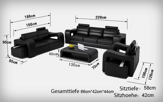 JVmoebel Sofa Braune luxus Sofagarnitur 3+2+1 Sitzer Polstermöbel Stilvoll günstig online kaufen