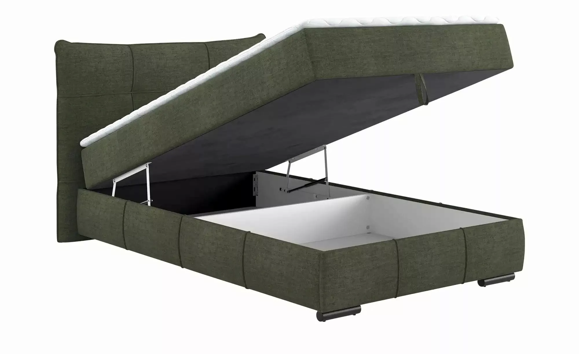Boxbett mit Stauraum  Margam ¦ grün ¦ Maße (cm): B: 145 H: 109 Betten > Pol günstig online kaufen