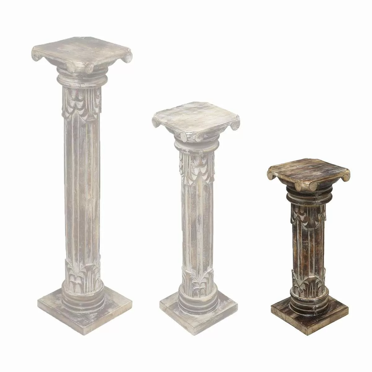 Oriental Galerie Blumenhocker Antike Säule Braunwash günstig online kaufen