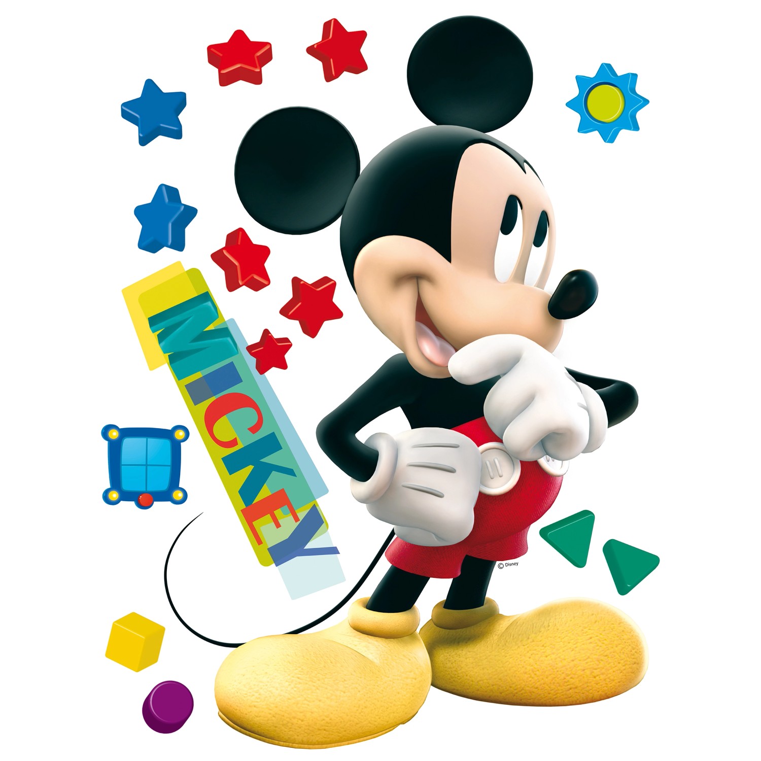 Disney Wandtattoo Micky Maus Gelb Rot und Blau 65 x 85 cm 600186 günstig online kaufen