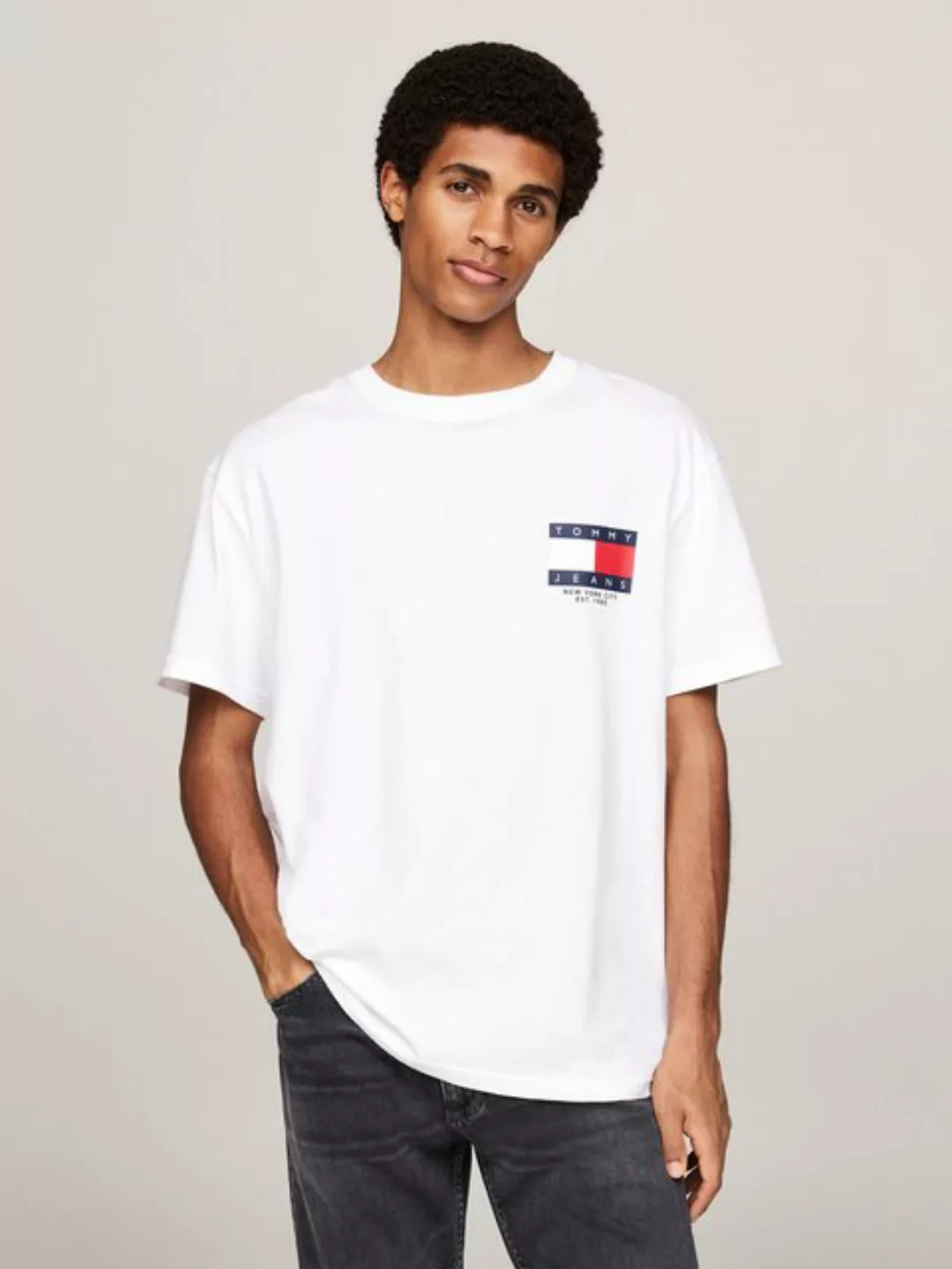 Tommy Jeans T-Shirt TJM REG RWB SIG FLAG TEE EXT mit Logo-Print günstig online kaufen