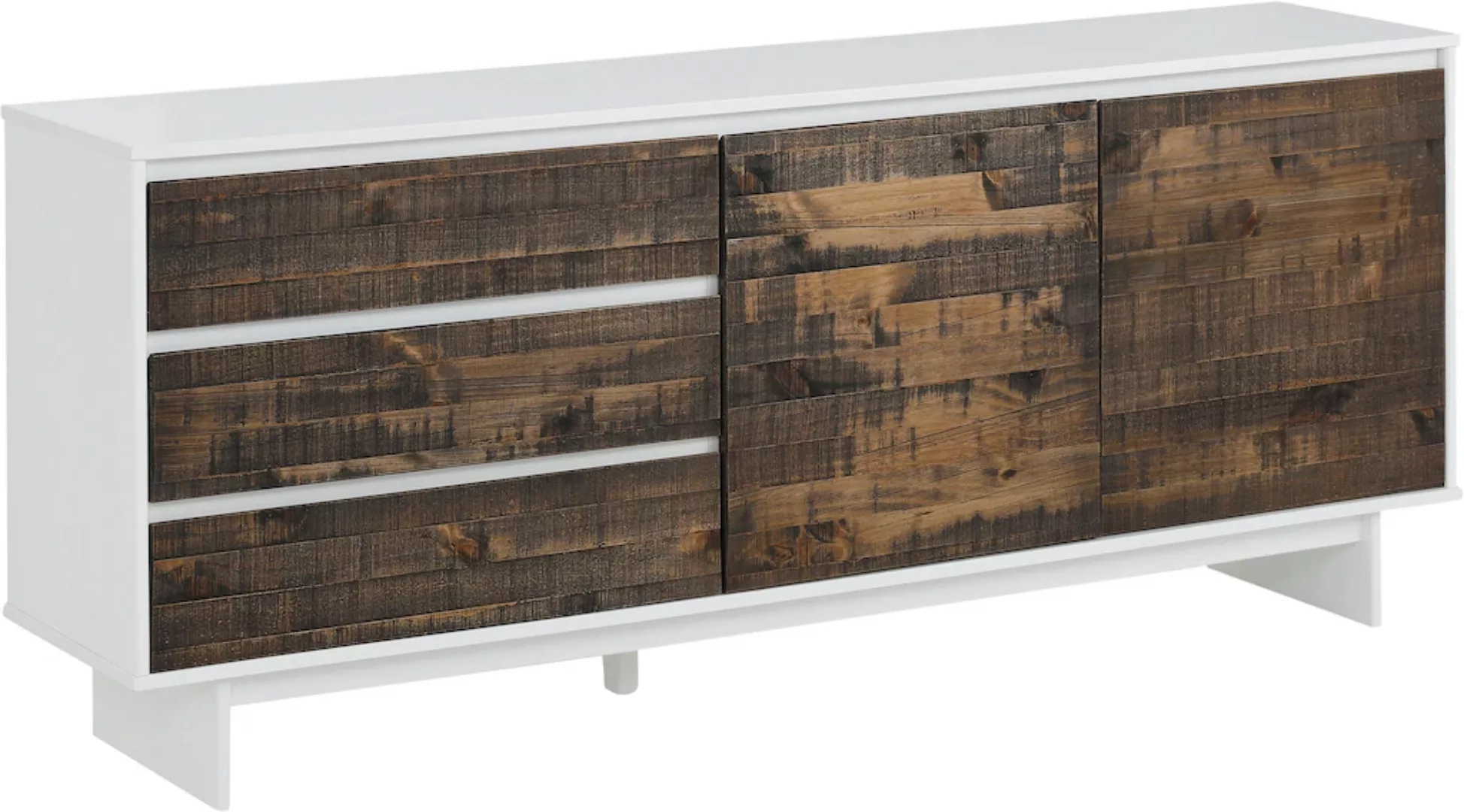 Home affaire Sideboard "Morgan", aus massivem Kiefernholz, mit eingefrästen günstig online kaufen