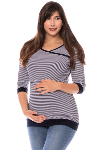 Marlena 3/4 Arm Shirt Gestreift Aus Bio Baumwolle günstig online kaufen