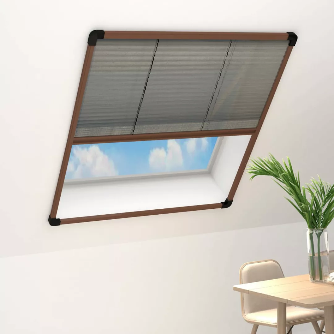 Insektenschutz-plissee Für Fenster Aluminium Braun 110x160 Cm günstig online kaufen