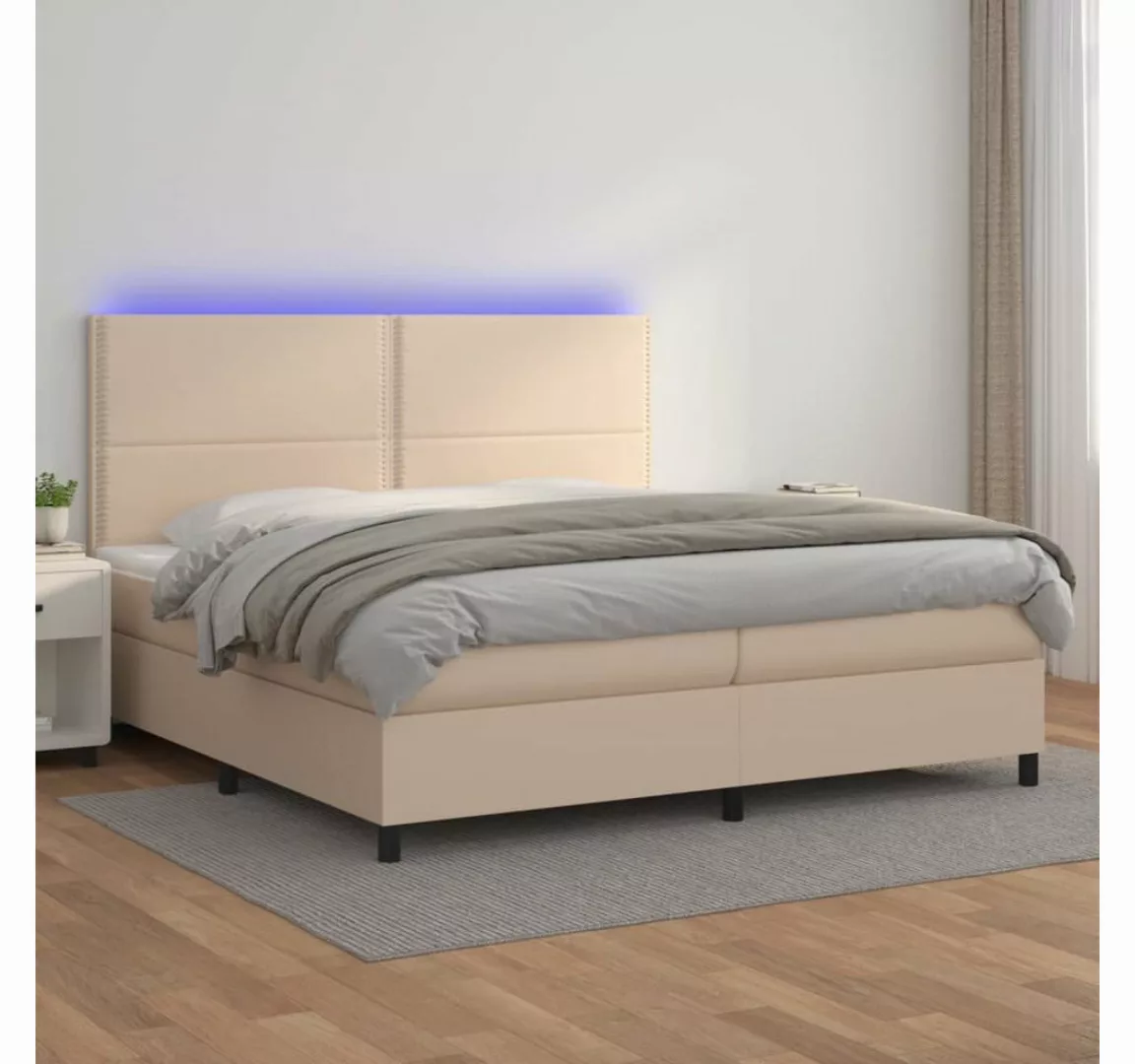 vidaXL Boxspringbett Boxspringbett mit Matratze & LED Kunstleder (200 x 200 günstig online kaufen