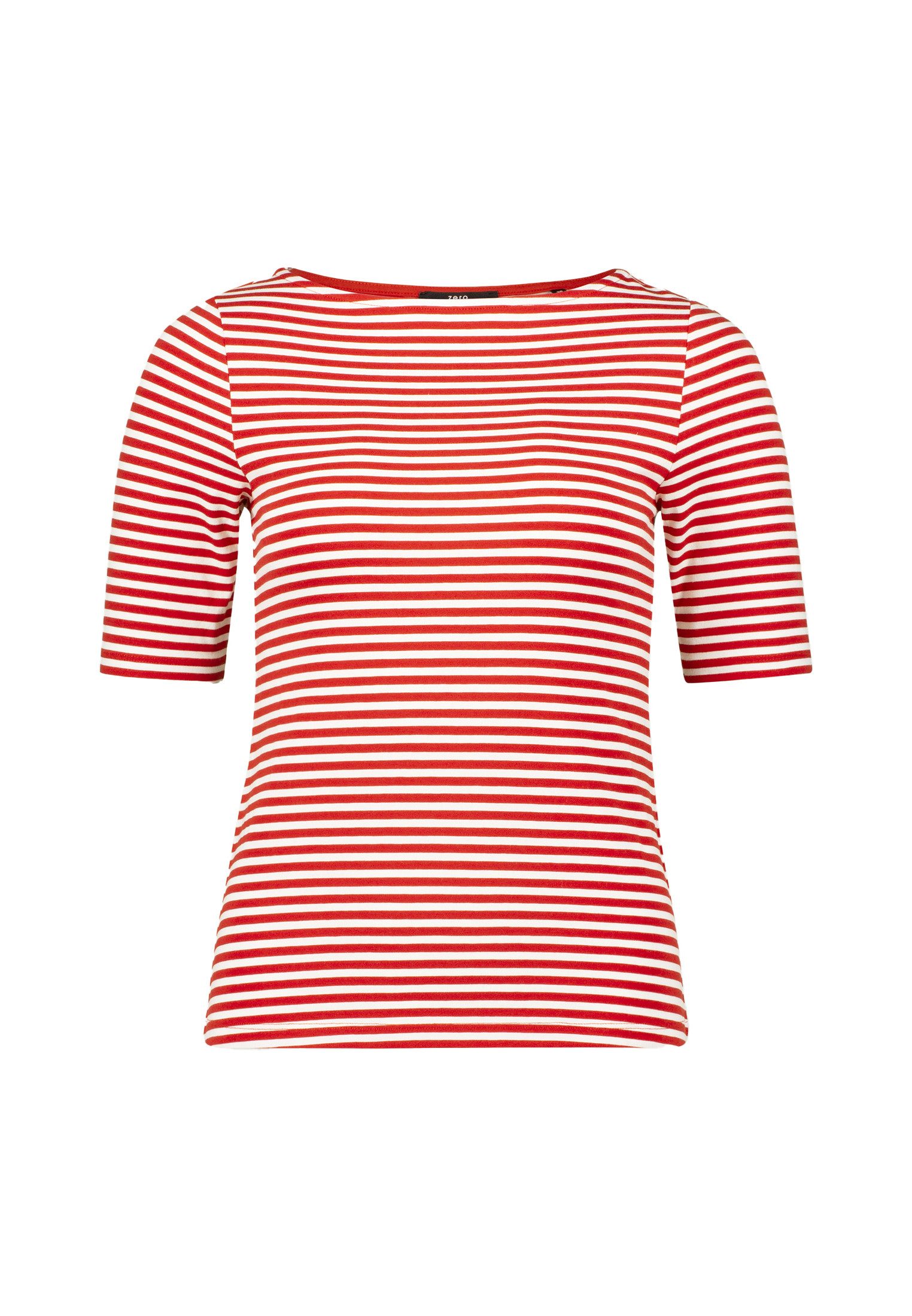 Zero Kurzarmshirt "zero Damen Streifenshirt mit U-Boot Ausschnitt", (1 tlg. günstig online kaufen