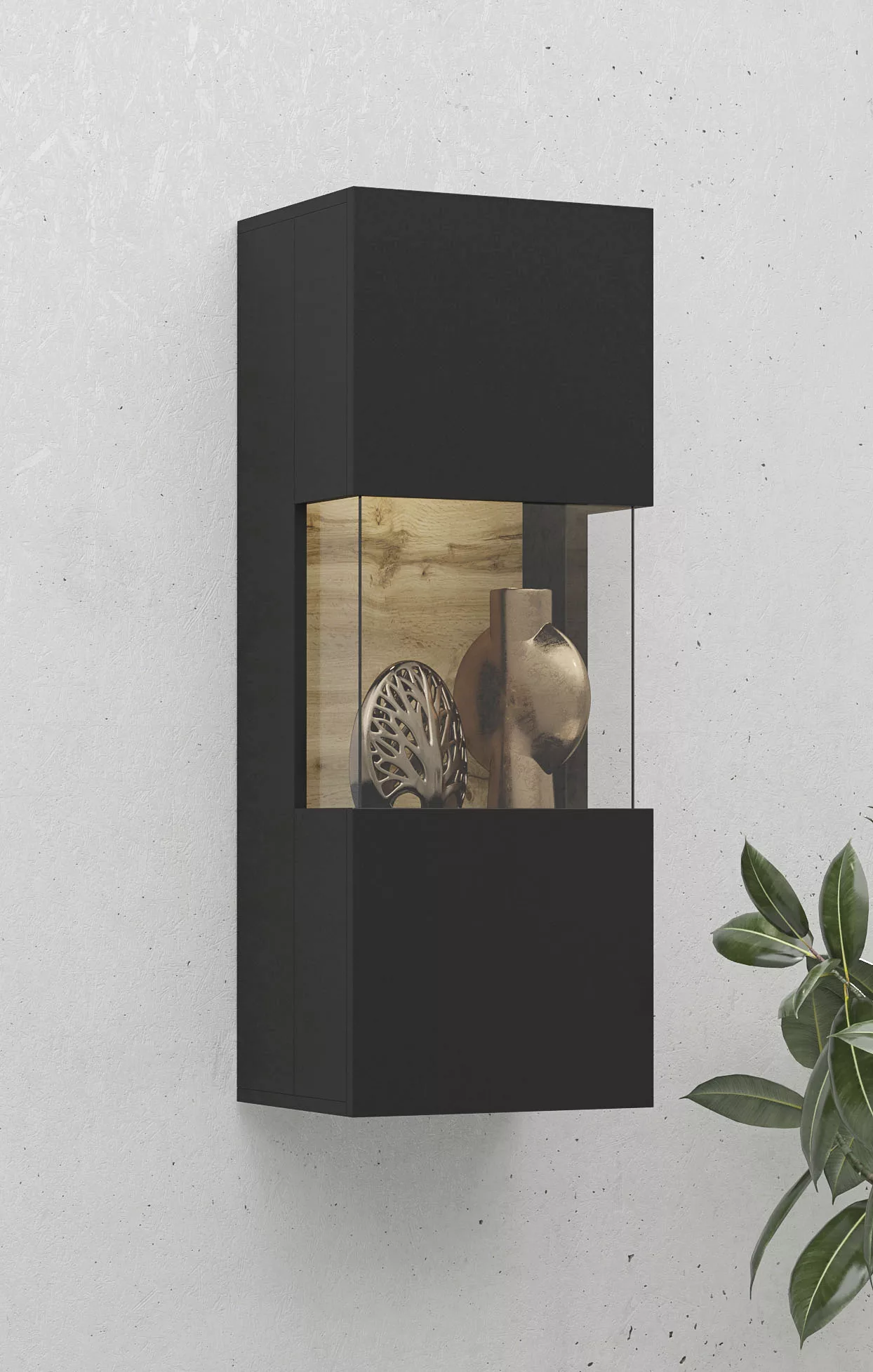 Helvetia Hängevitrine "Ava", Höhe 95 cm mit Seitenverglasung günstig online kaufen