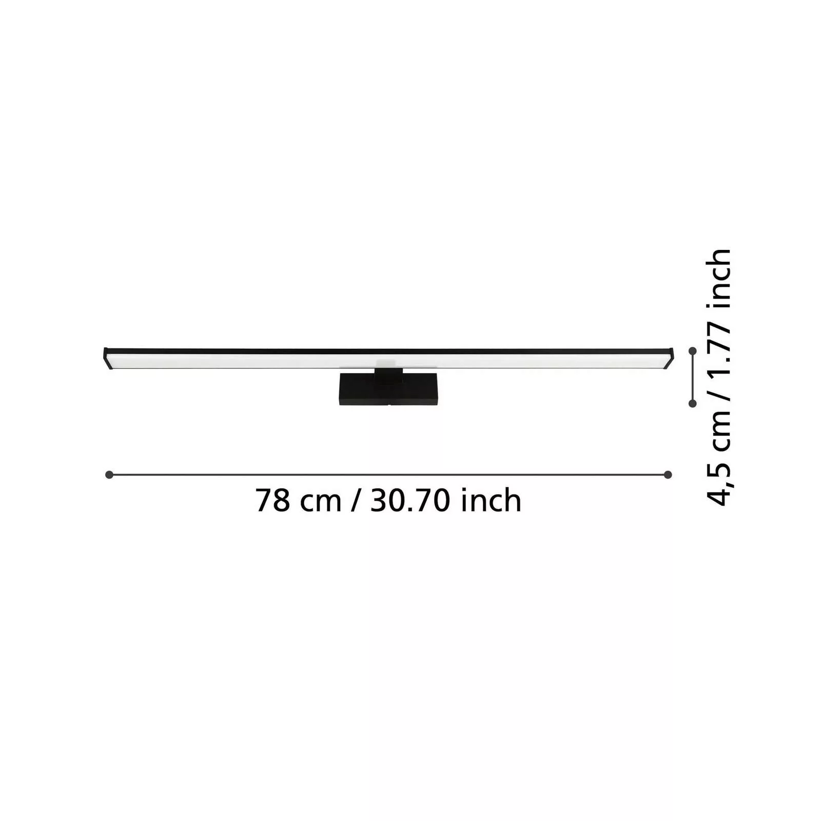 LED-Wandleuchte Pandella 1, Länge 78 cm, schwarz, Aluminium günstig online kaufen