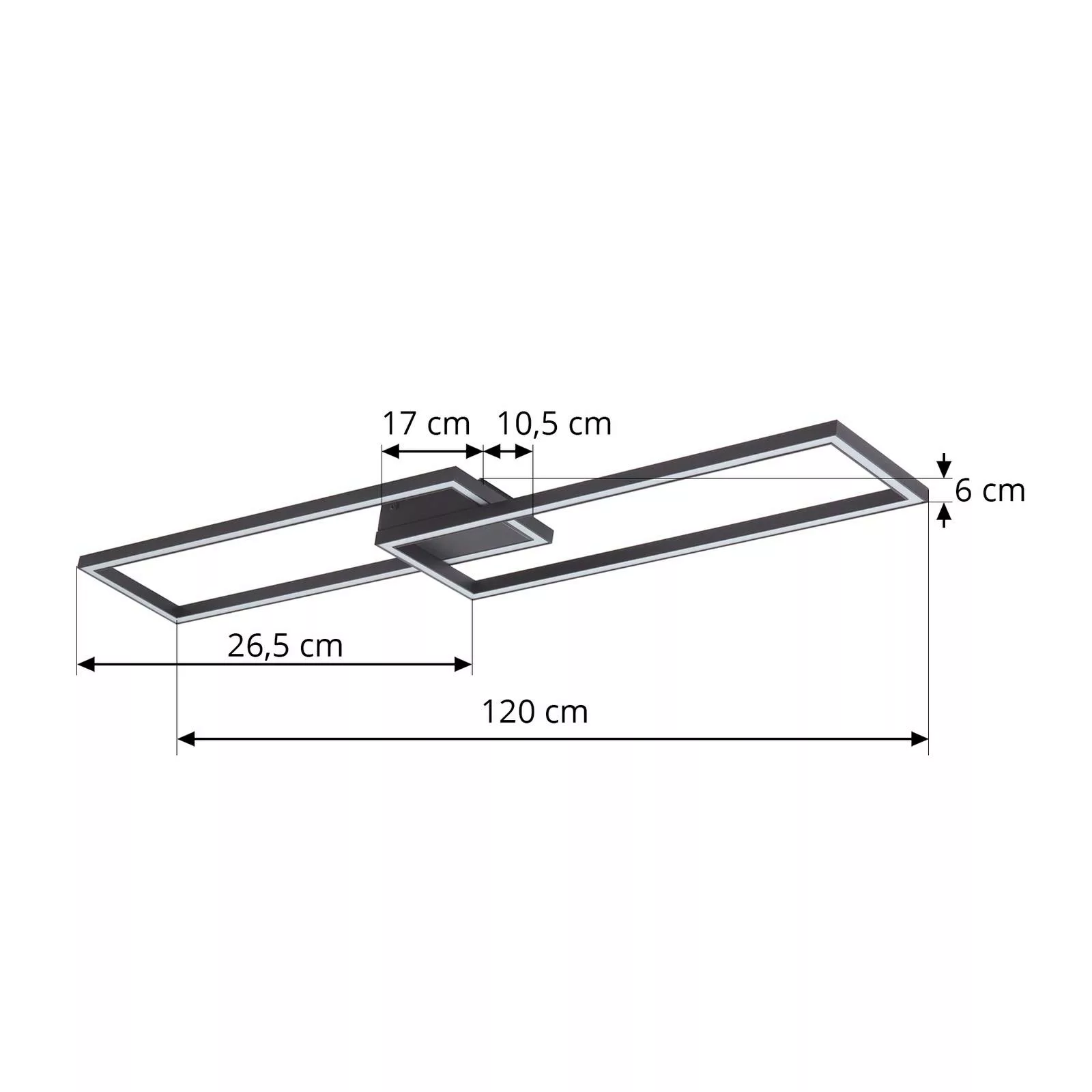Lucande LED-Deckenlampe Tjado, 120 cm lang, schwarz, Metall günstig online kaufen