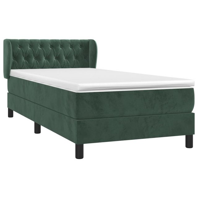 vidaXL Bett Boxspringbett mit Matratze Dunkelgrün 100x200 cm Samt günstig online kaufen