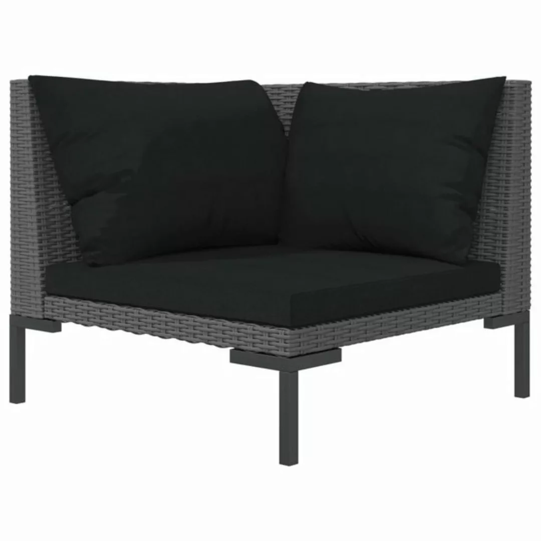 vidaXL Sofaelement Gartensofa mit Kissen Halbrundes Poly Rattan (1 St) günstig online kaufen