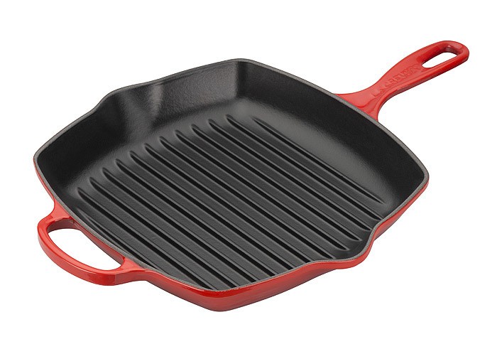 Le Creuset Grillpfanne Quadrat Signature Gusseisen Kirschrot 26cm günstig online kaufen