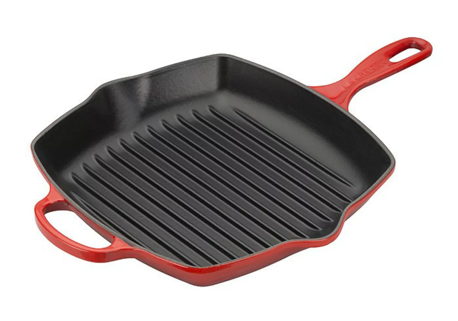 Le Creuset Grillpfanne Quadrat Signature Gusseisen Kirschrot 26cm günstig online kaufen