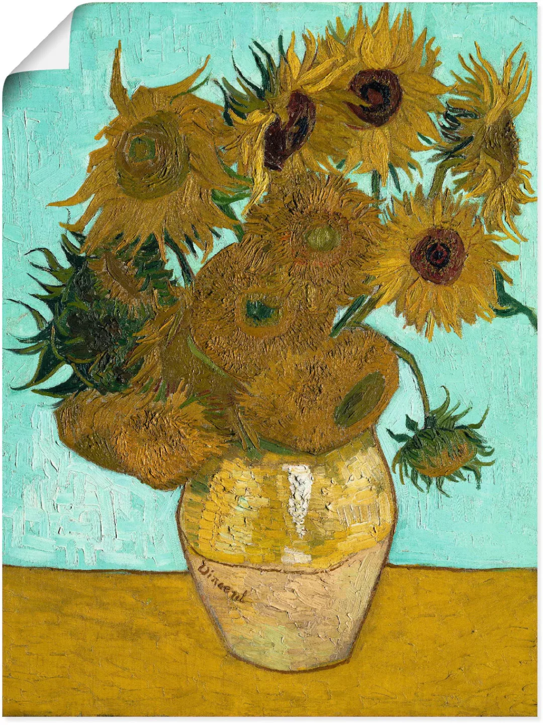 Artland Wandbild "Vase mit Sonnenblumen. 1888", Blumen, (1 St.), als Leinwa günstig online kaufen