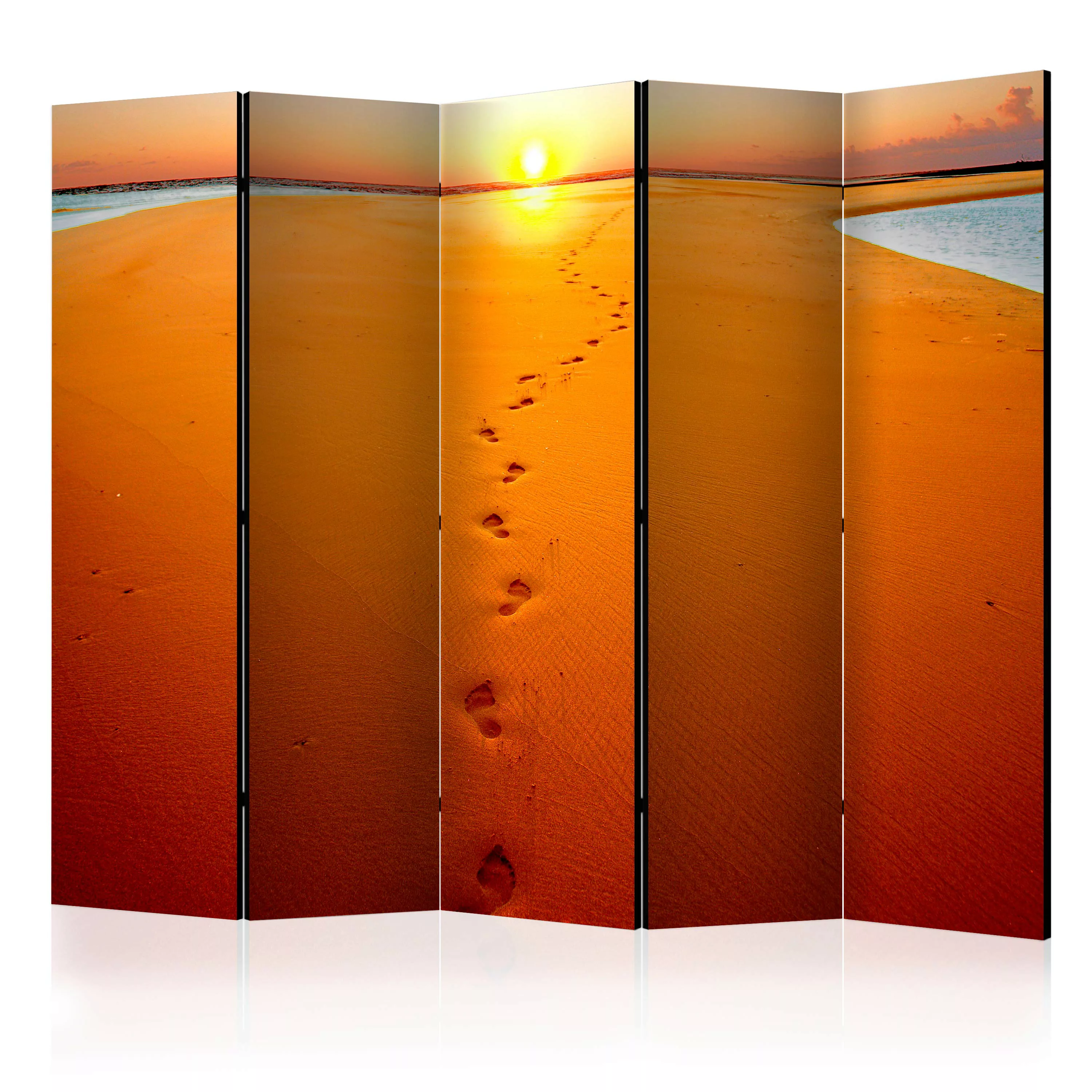 5-teiliges Paravent - Footprints In The Sand Ii [room Dividers] günstig online kaufen