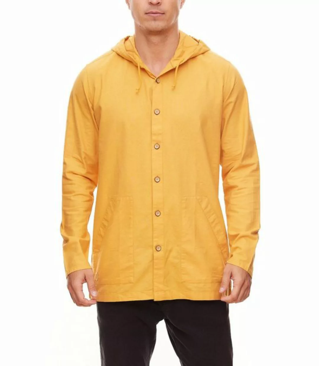 TERRA LUNA Langarmhemd TERRA LUNA Herren Hemd-Jacke Bio-Baumwoll-Hemd mit K günstig online kaufen