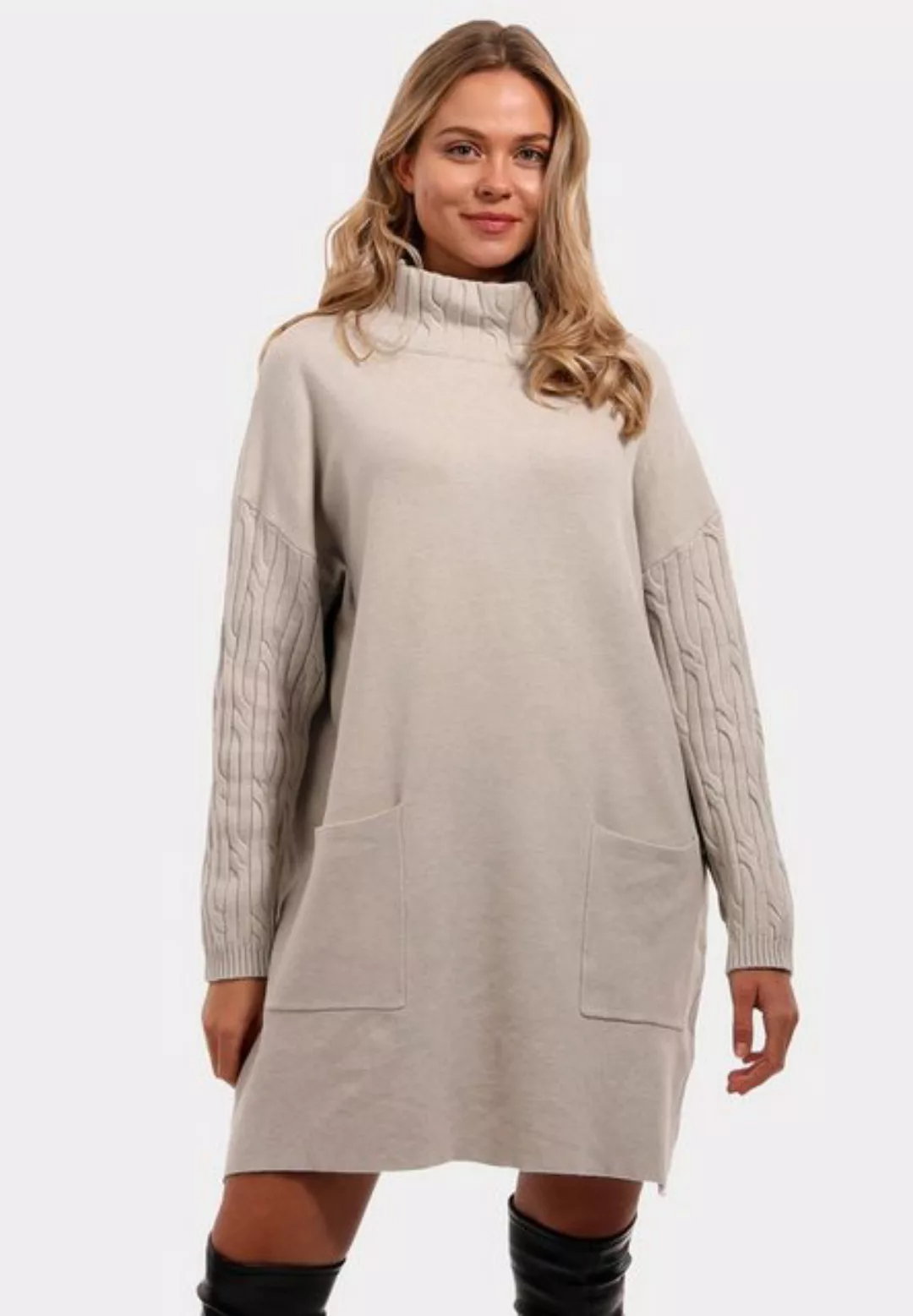 YC Fashion & Style Strickkleid Allrounder Long Pullover mit Stehkragen Basi günstig online kaufen