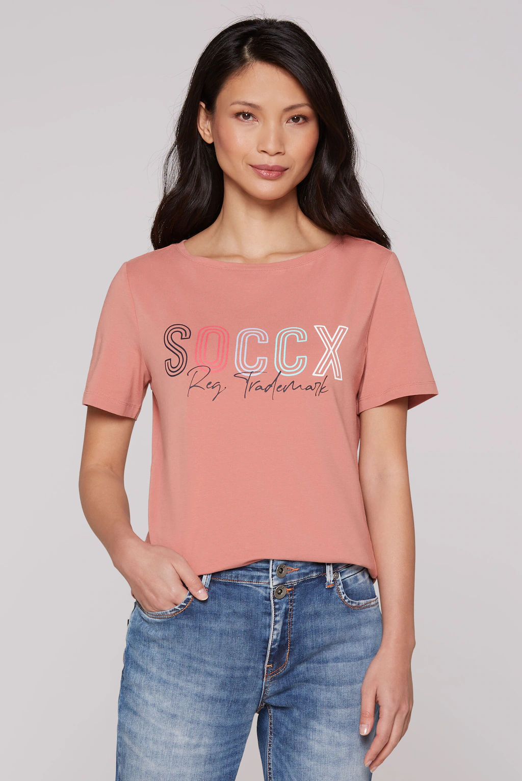 SOCCX Rundhalsshirt, mit U-Boot-Ausschnitt günstig online kaufen
