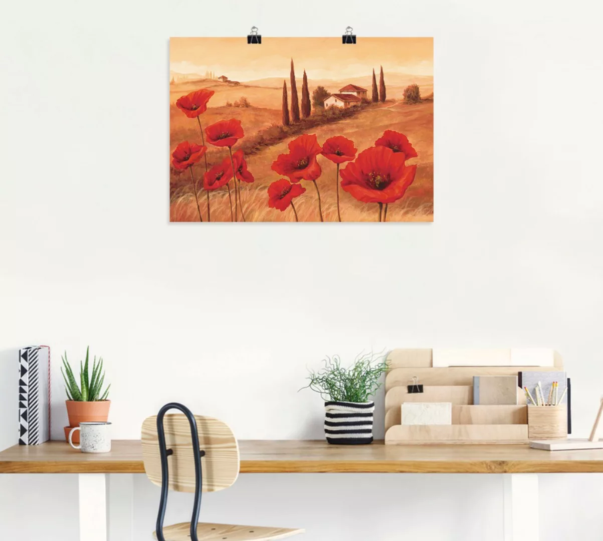 Artland Wandbild "Mohnblumen in der Toskana", Europa, (1 St.), als Leinwand günstig online kaufen