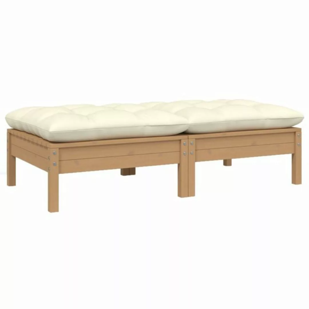 2-sitzer-gartensofa Mit Kissen Creme Massivholz Kiefer günstig online kaufen