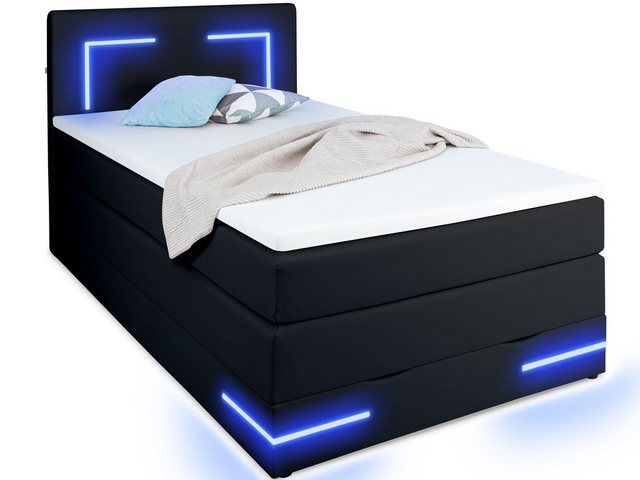 wonello Boxspringbett Lights 2.0, mit LED Beleuchtung und Topper, wahlweise günstig online kaufen