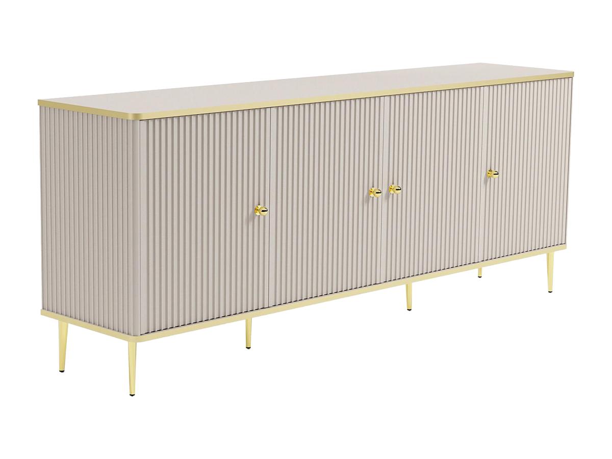 Sideboard mit 4 Türen - MDF und Stahl - Beige und Goldfarben - SINEAD von P günstig online kaufen