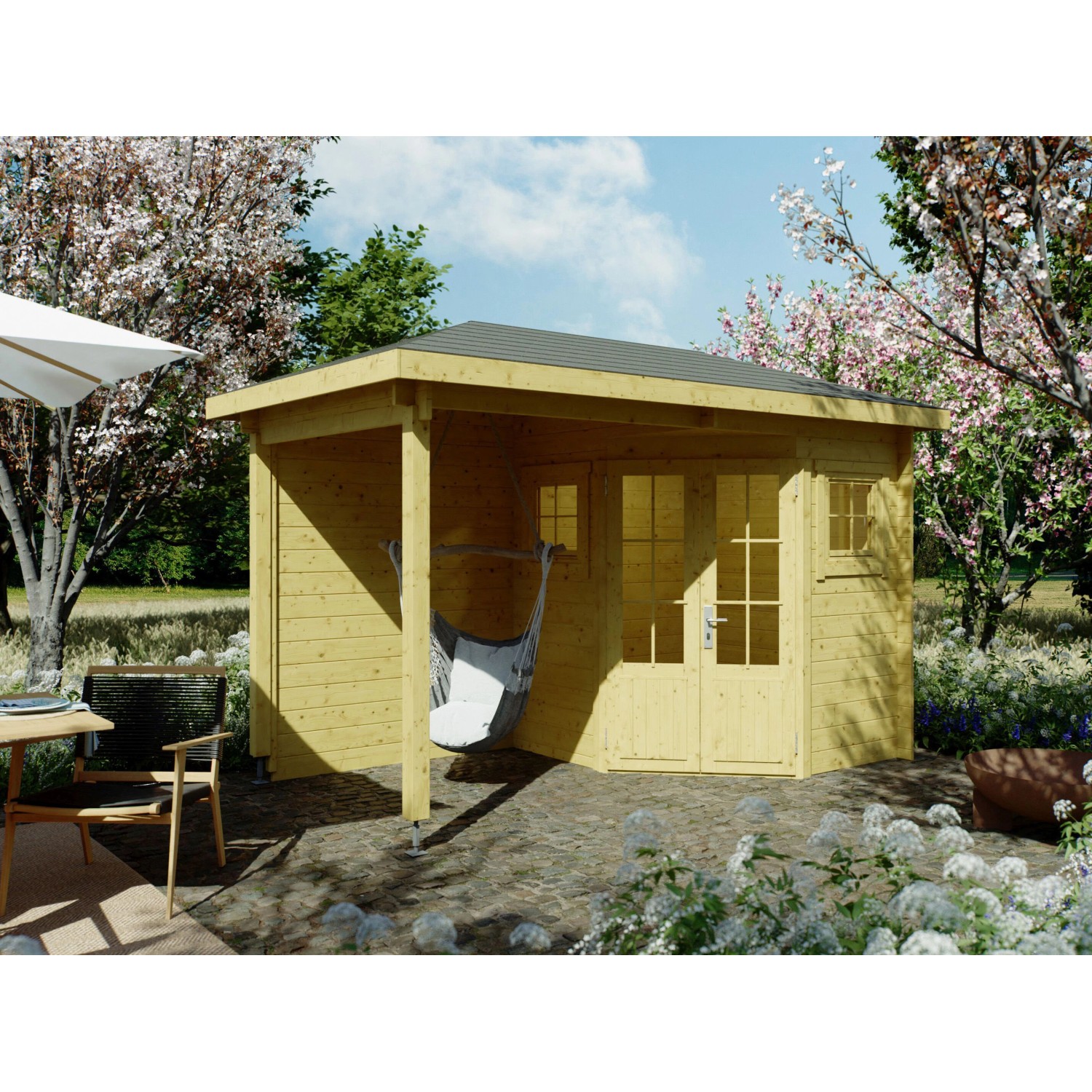 Fjordholz 5-Eck Gartenhaus Modell Evelyn 1B Kiefer Imprägniert günstig online kaufen