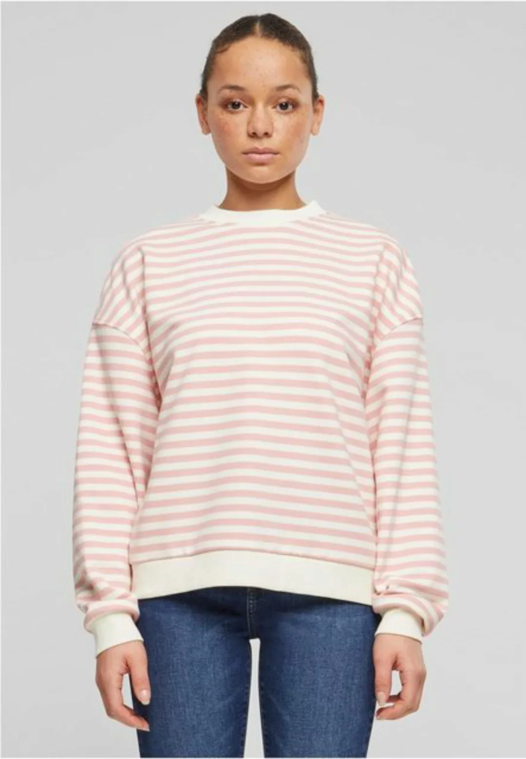 URBAN CLASSICS Rundhalspullover Ladies Oversized Striped Crewneck günstig online kaufen