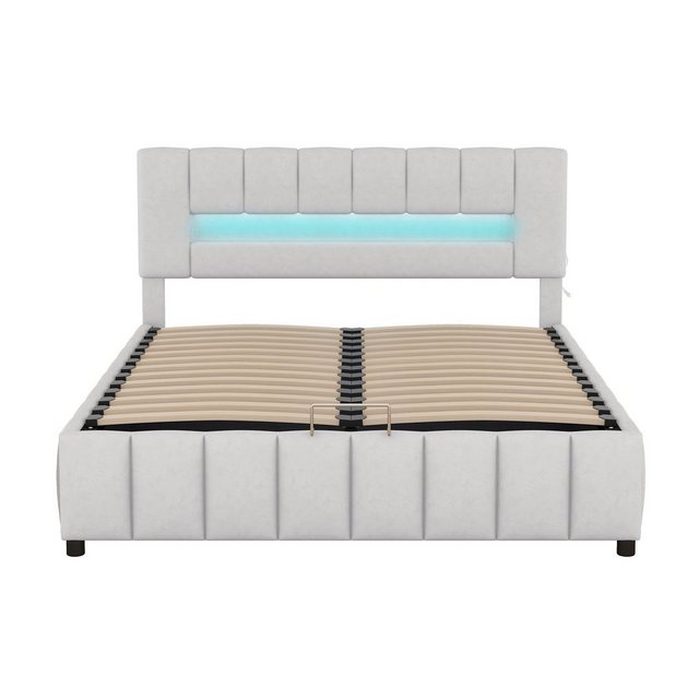 REDOM Polsterbett Daybed, Doppelbett, Familienbett, Plattformbett mit LED-B günstig online kaufen