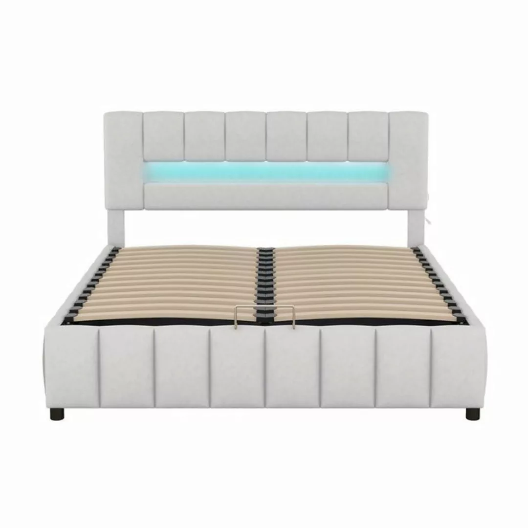 REDOM Polsterbett Daybed, Doppelbett, Familienbett, Plattformbett mit LED-B günstig online kaufen