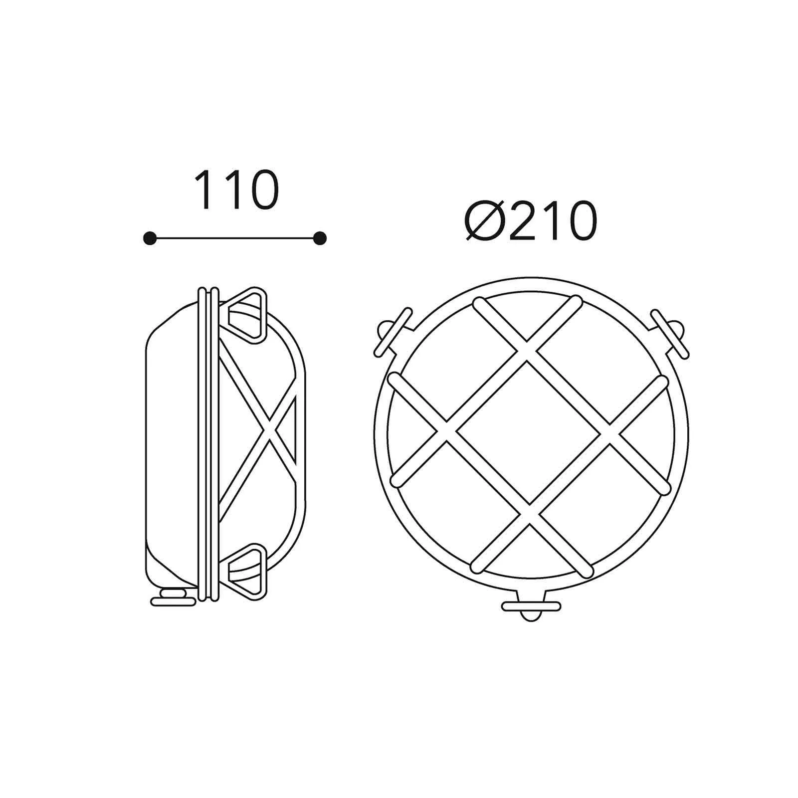 Wandlampe Tortuga 200.20, rund, nickel/opal günstig online kaufen