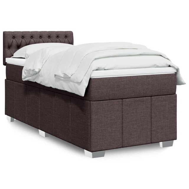 vidaXL Boxspringbett, Boxspringbett mit Matratze Dunkelbraun 100x200 cm Sto günstig online kaufen