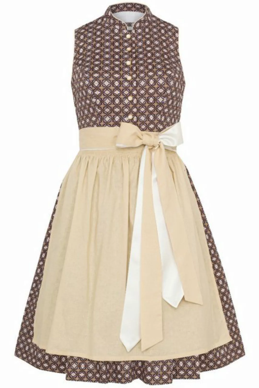 Alpenfee Tracht Dirndl Retro Dirndl 2tlg. - BRUNI - marine/ocker/beige günstig online kaufen