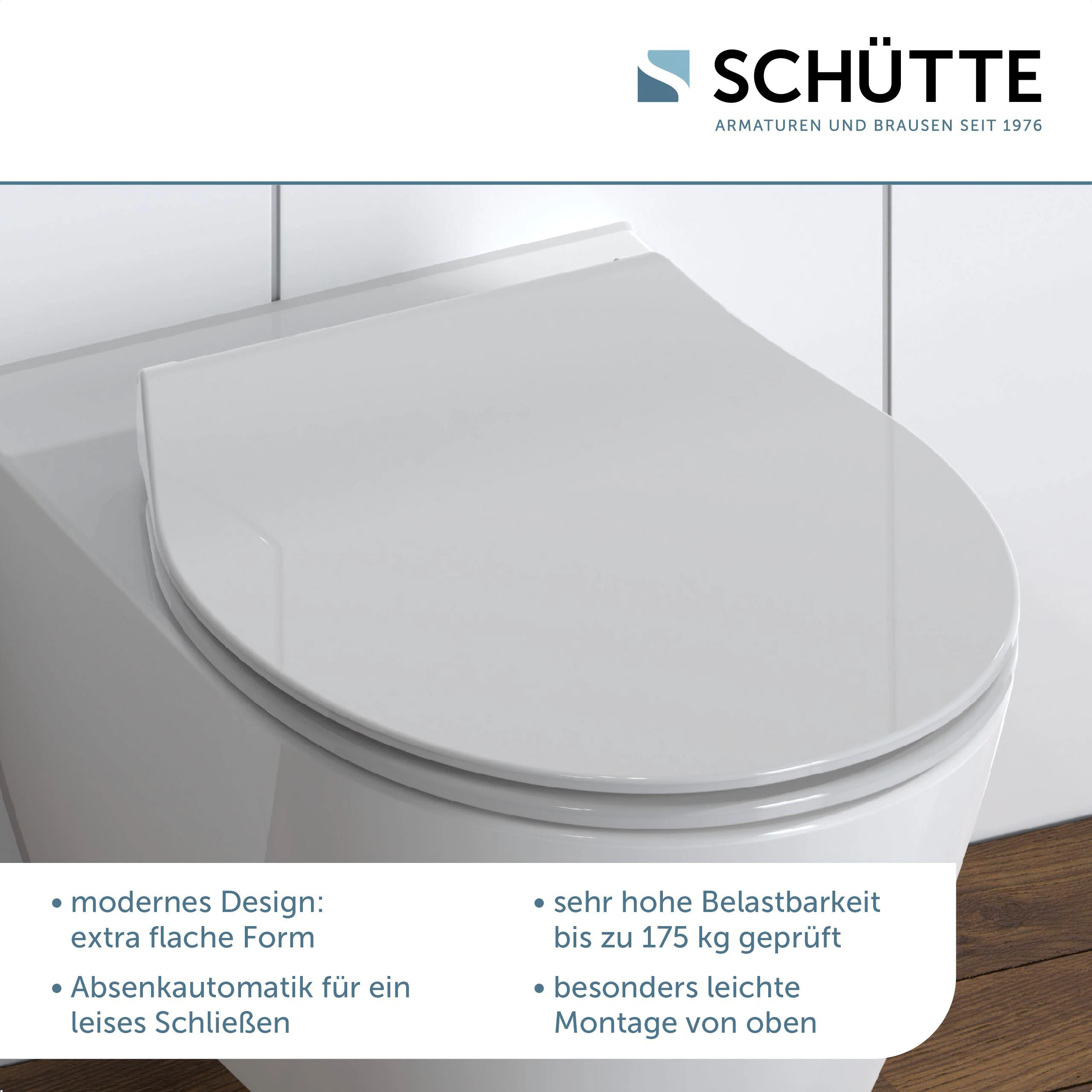 Schütte WC-Sitz "SLIM", Duroplast, Absenkautomatik, Schnellverschluss, beso günstig online kaufen