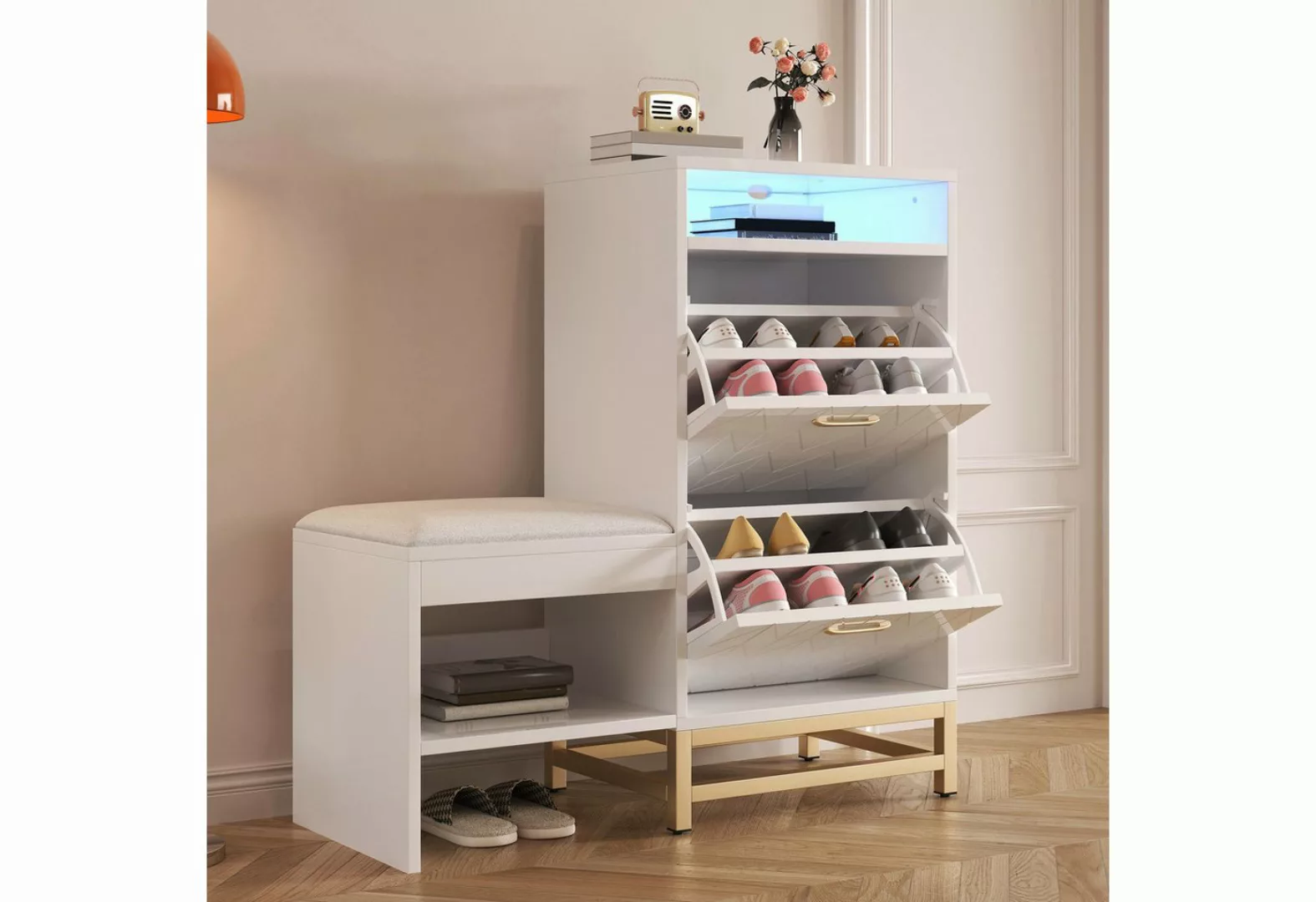 Furnishings Home Schuhschrank Schuhregal Step 2 Schuhständer LED Schuhkommo günstig online kaufen