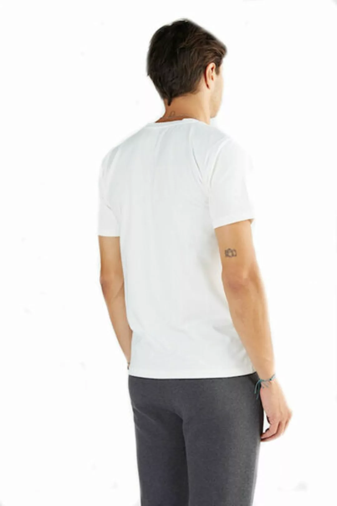 1 Oder 2 Stück Herren Kurzarm T-shirt Aus Bio-baumwolle Rundhalsausschnitt günstig online kaufen