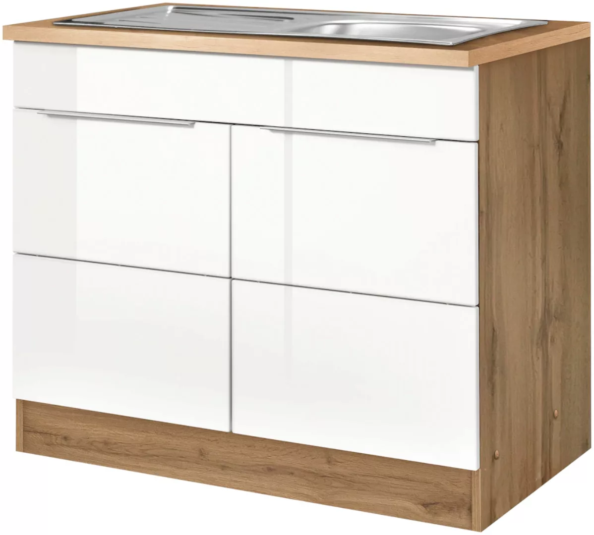 KOCHSTATION Spülenschrank "KS-Brindisi", 100 cm breit, inklusive Einbauspül günstig online kaufen