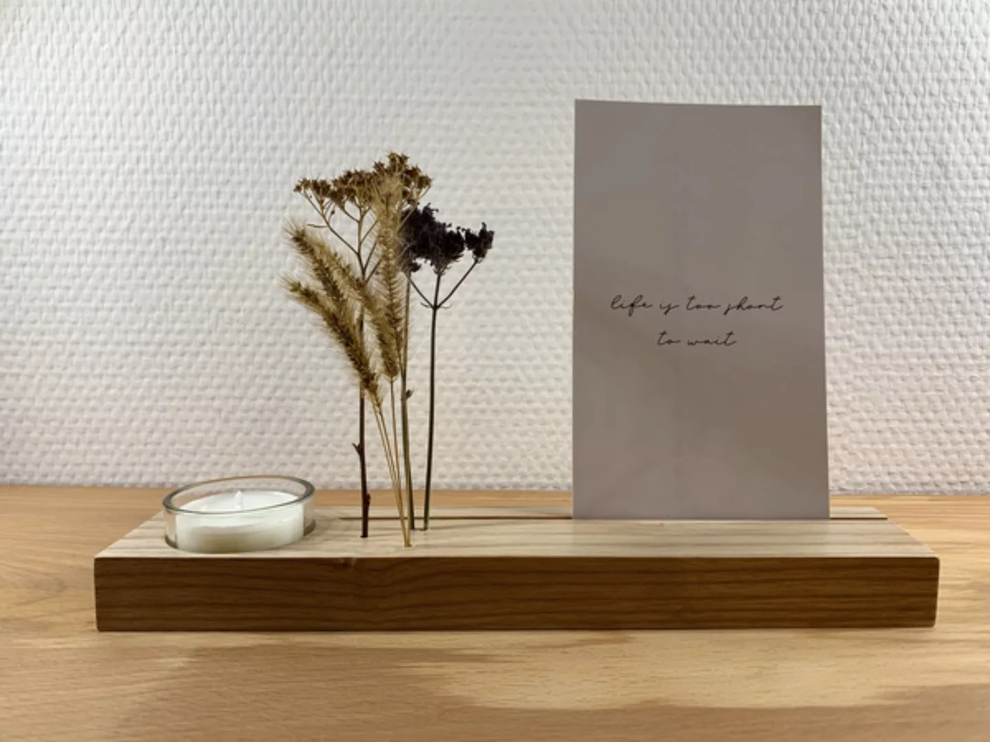Kartenständer Mit Teelichthalter Und Trockenblumen günstig online kaufen