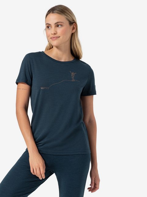 SUPER.NATURAL Print-Shirt Merino T-Shirt W GIPFELGLÜCK TEE wärmender Merino günstig online kaufen