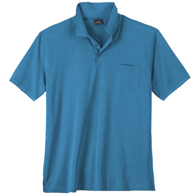 RAGMAN Poloshirt Ragman Softknit Poloshirt Übergröße aquablau melange günstig online kaufen