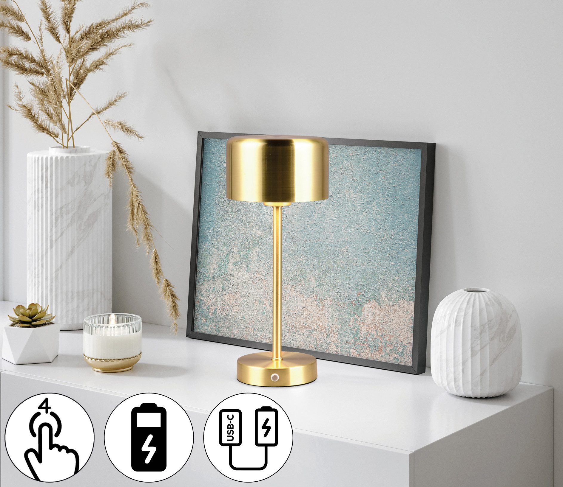 my home LED Tischleuchte Kadira, Dimmfunktion, günstig online kaufen
