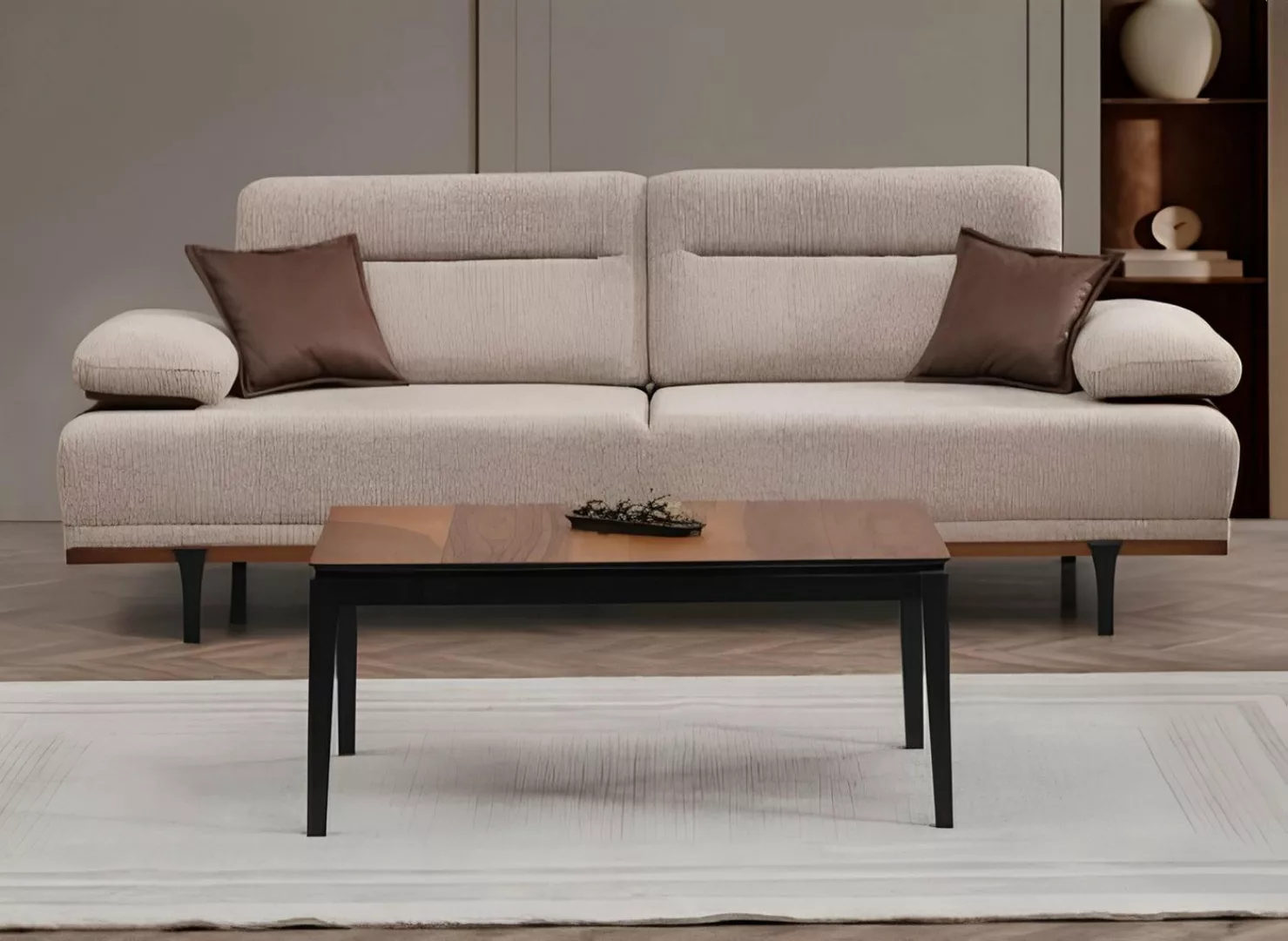 JVmoebel 3-Sitzer Stoffsofa Dreisitzer Sofa 3 Sitzer Couch Polstersofa Beig günstig online kaufen