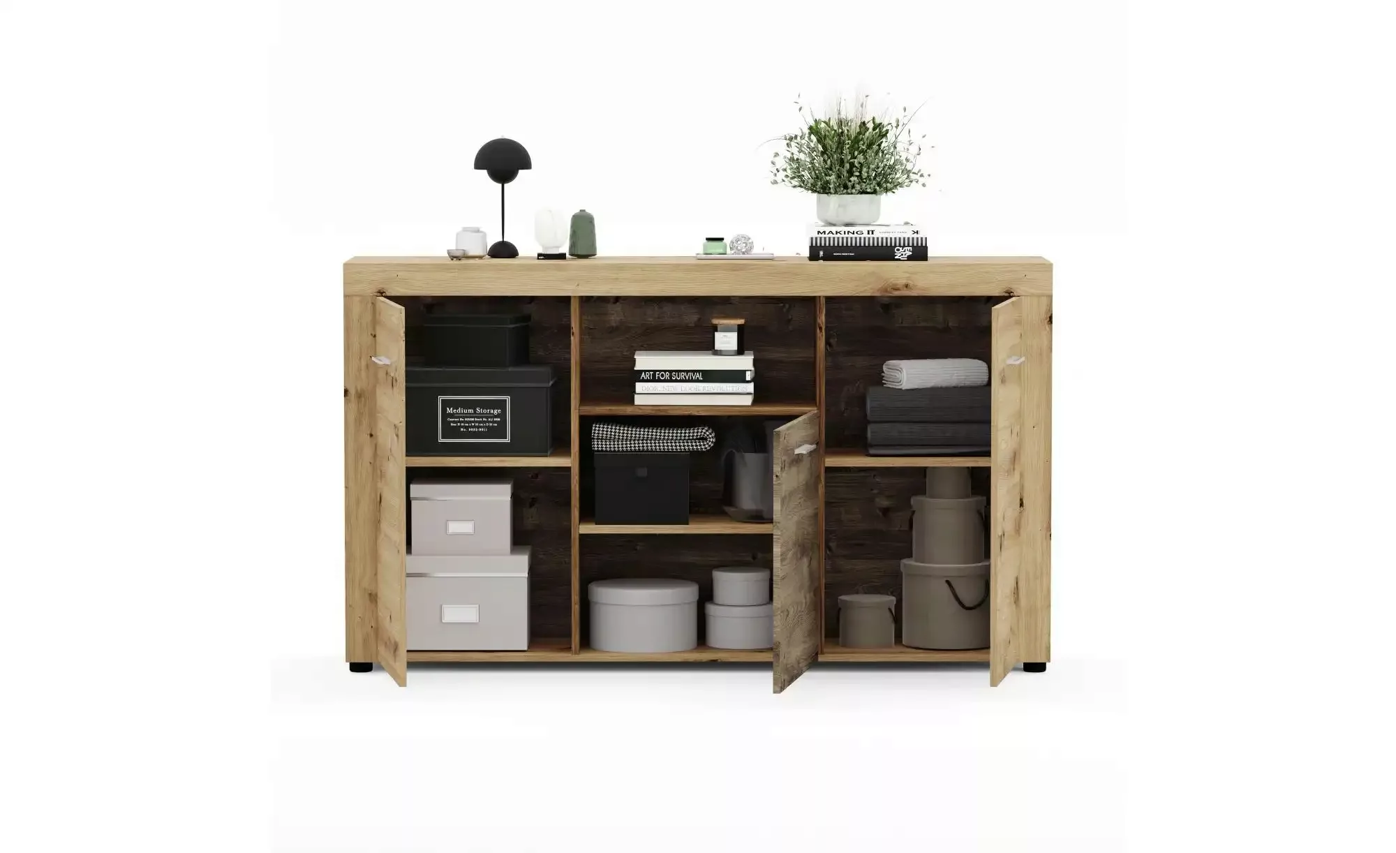 Sideboard ¦ holzfarben ¦ Maße (cm): B: 152 H: 89 T: 34 Kommoden & Sideboard günstig online kaufen