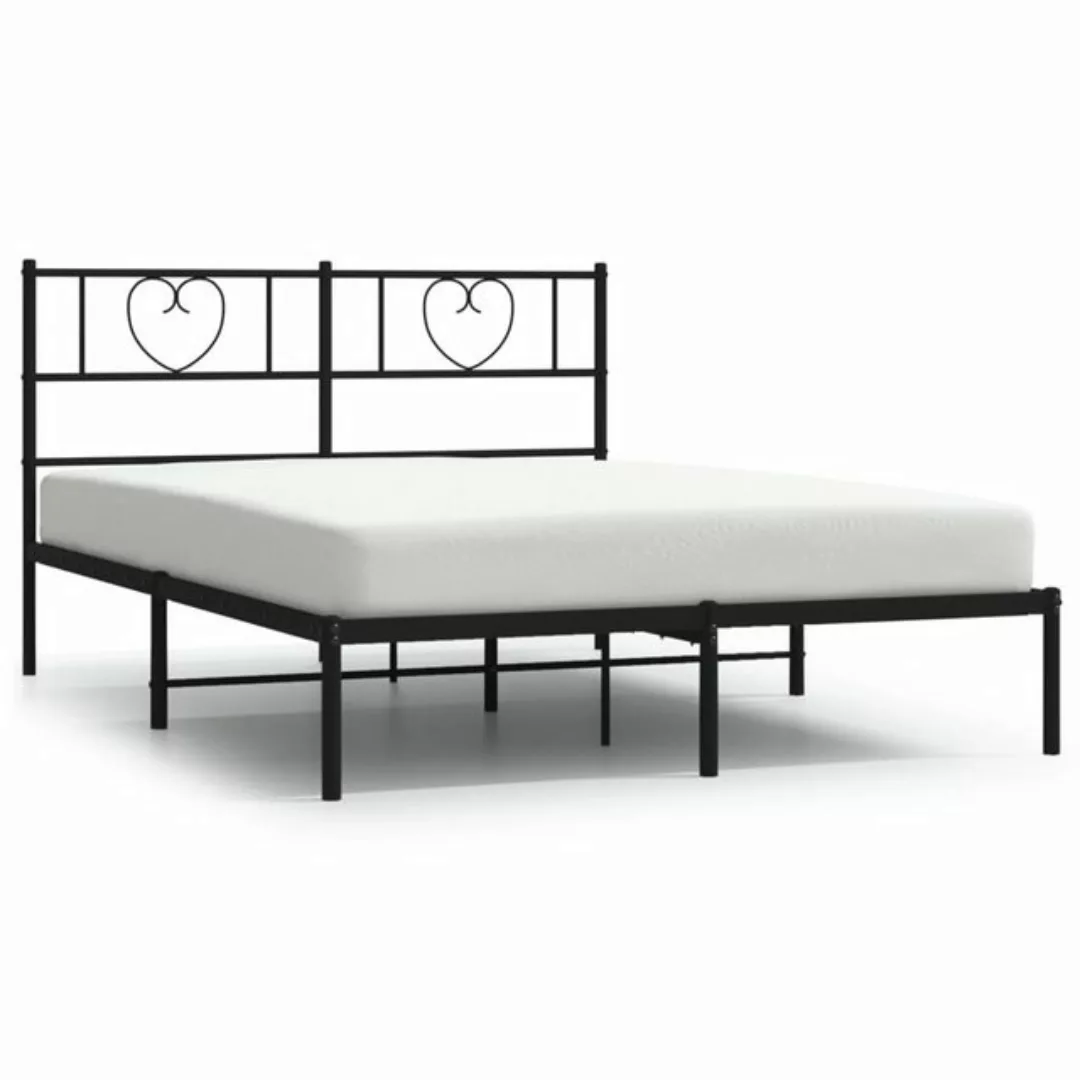 vidaXL Bettgestell Bettrahmen mit Kopfteil Metall Weiß 120x200 cm Bett Bett günstig online kaufen