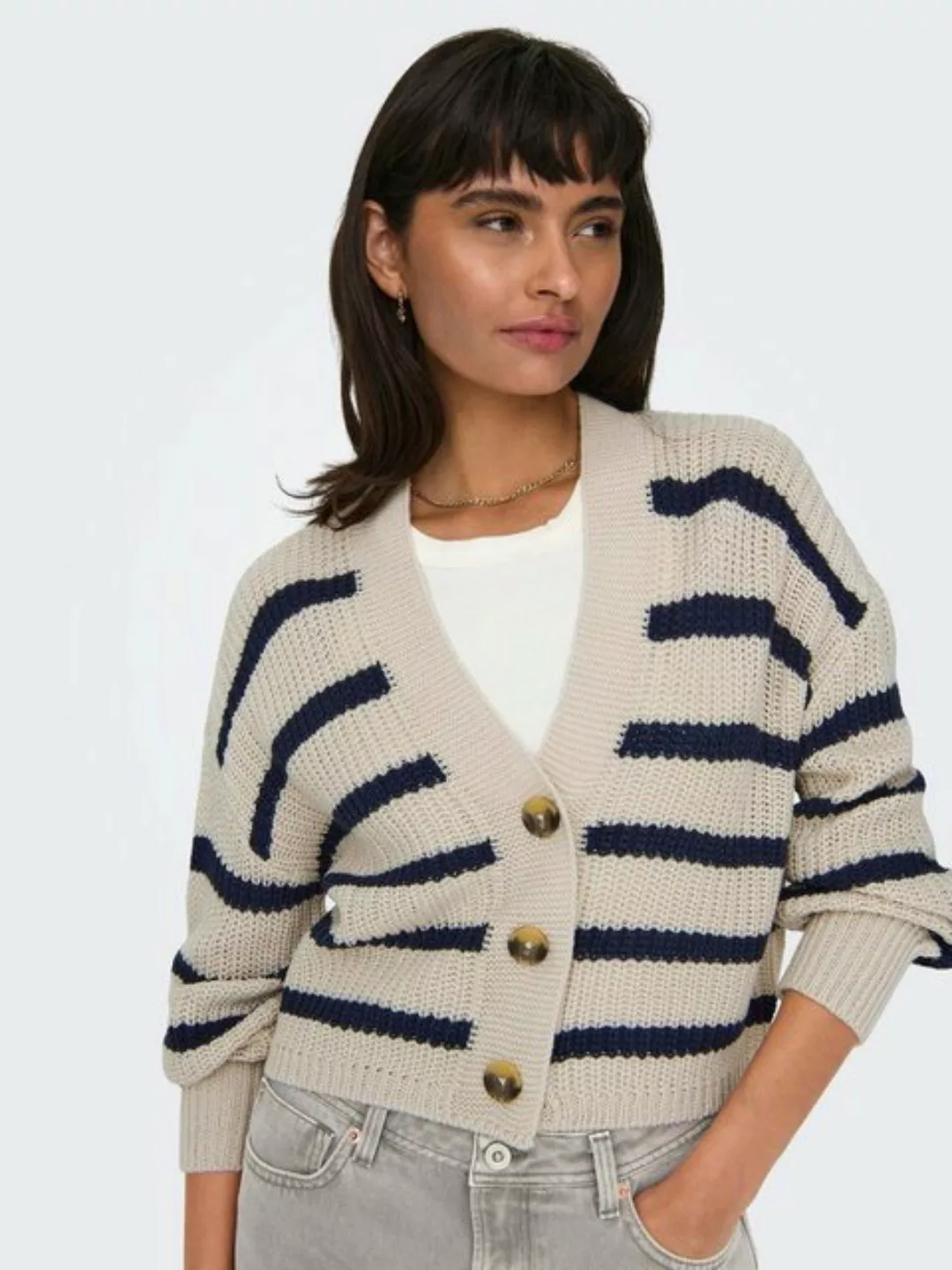 Only Damen Strickjacke ONLCAROLNICE STRIPE - Regular Fit günstig online kaufen