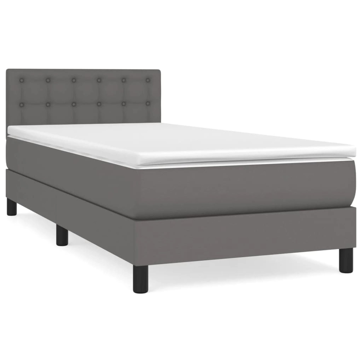 vidaXL Boxspringbett mit Matratze Grau 80x200 cm Kunstleder1368692 günstig online kaufen