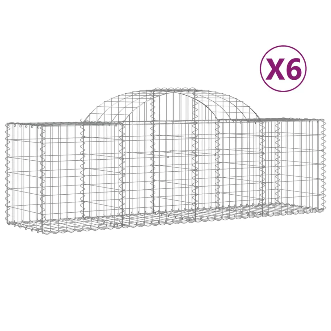 Vidaxl Gabionen Mit Hochbogen 6 Stk. 200x50x60/80 Cm Verzinktes Eisen günstig online kaufen