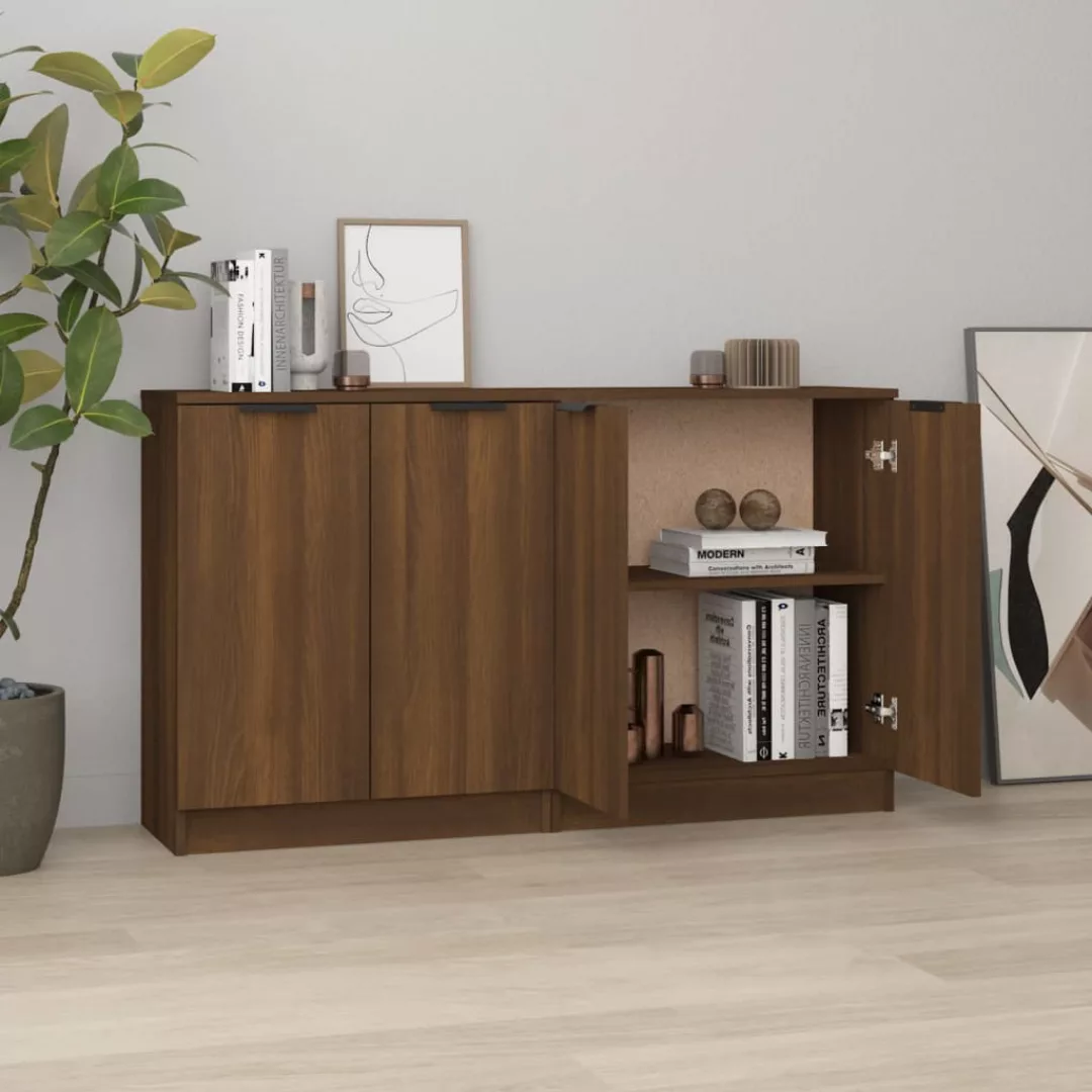 Vidaxl Sideboards 2 Stk. Braun Eichen-optik 60x30x70 Cm Holzwerkstoff günstig online kaufen