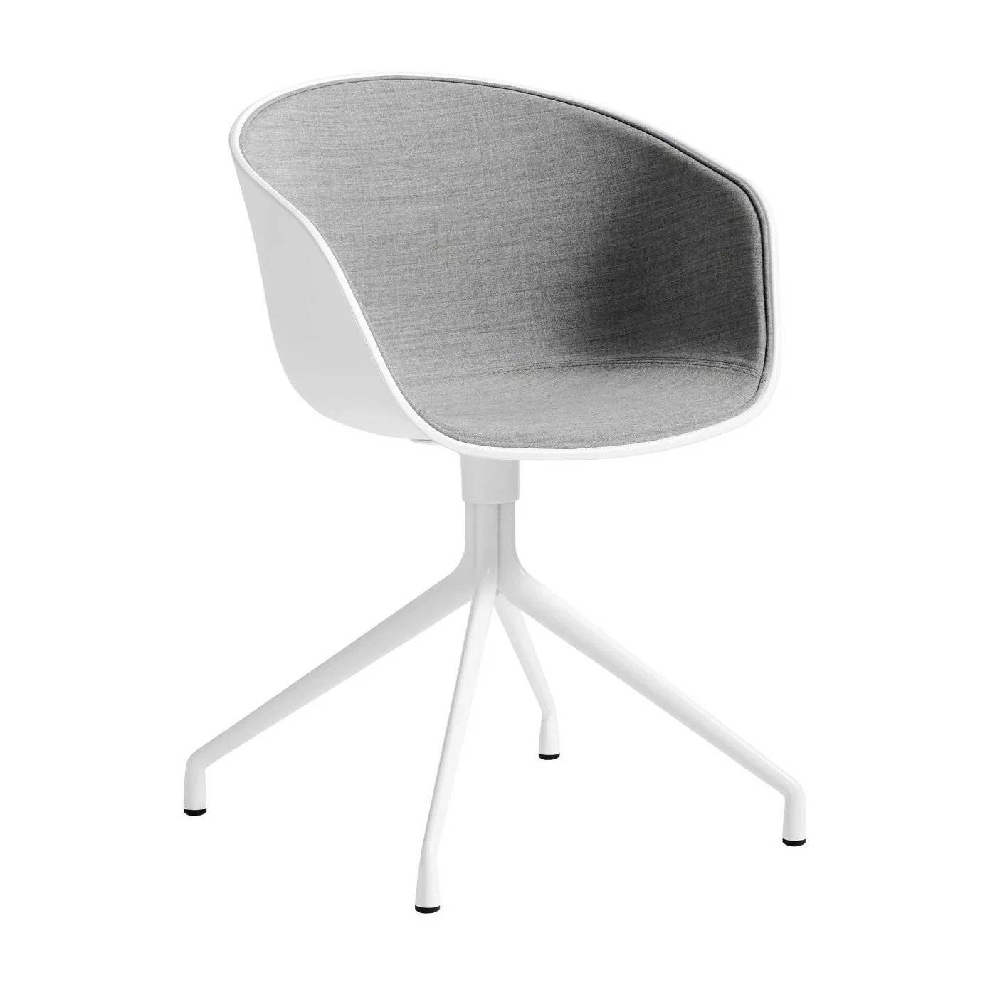 HAY - About a Chair 20 Drehstuhl gepolstert Gestell weiß - grau/weiß/Stoff günstig online kaufen