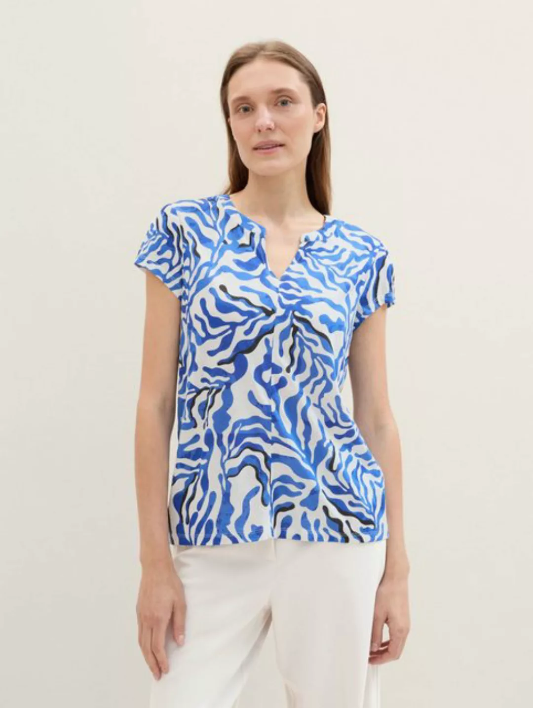 TOM TAILOR T-Shirt Bluse mit Allover Print günstig online kaufen